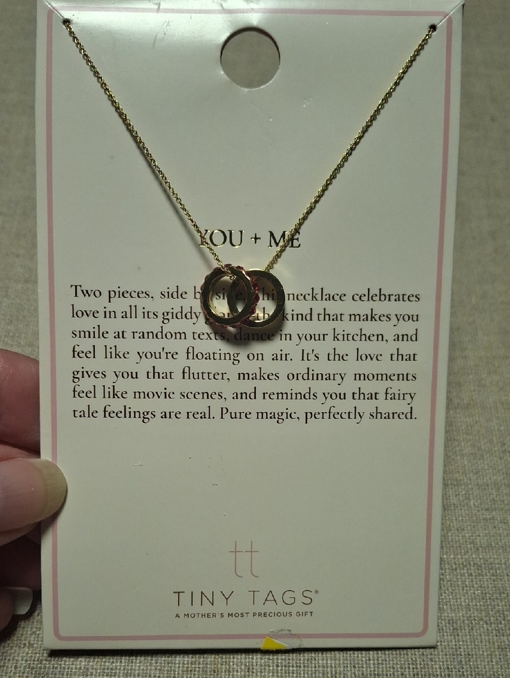 Tiny Tags You + Me Gold Circle Pendant Necklace - Gold